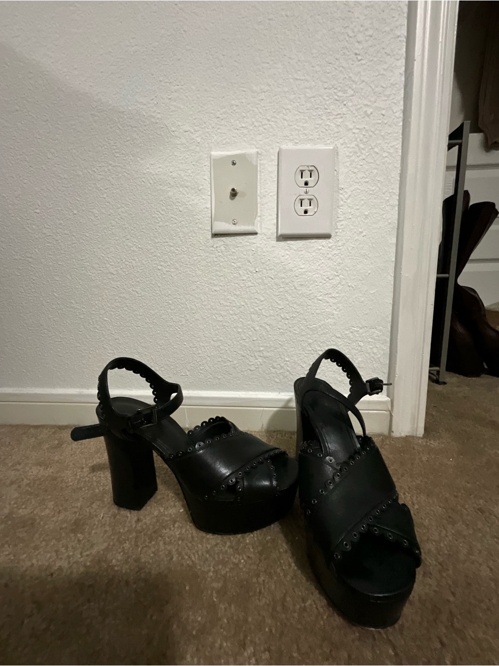 Michael Kors Black Studded Platform Sandals